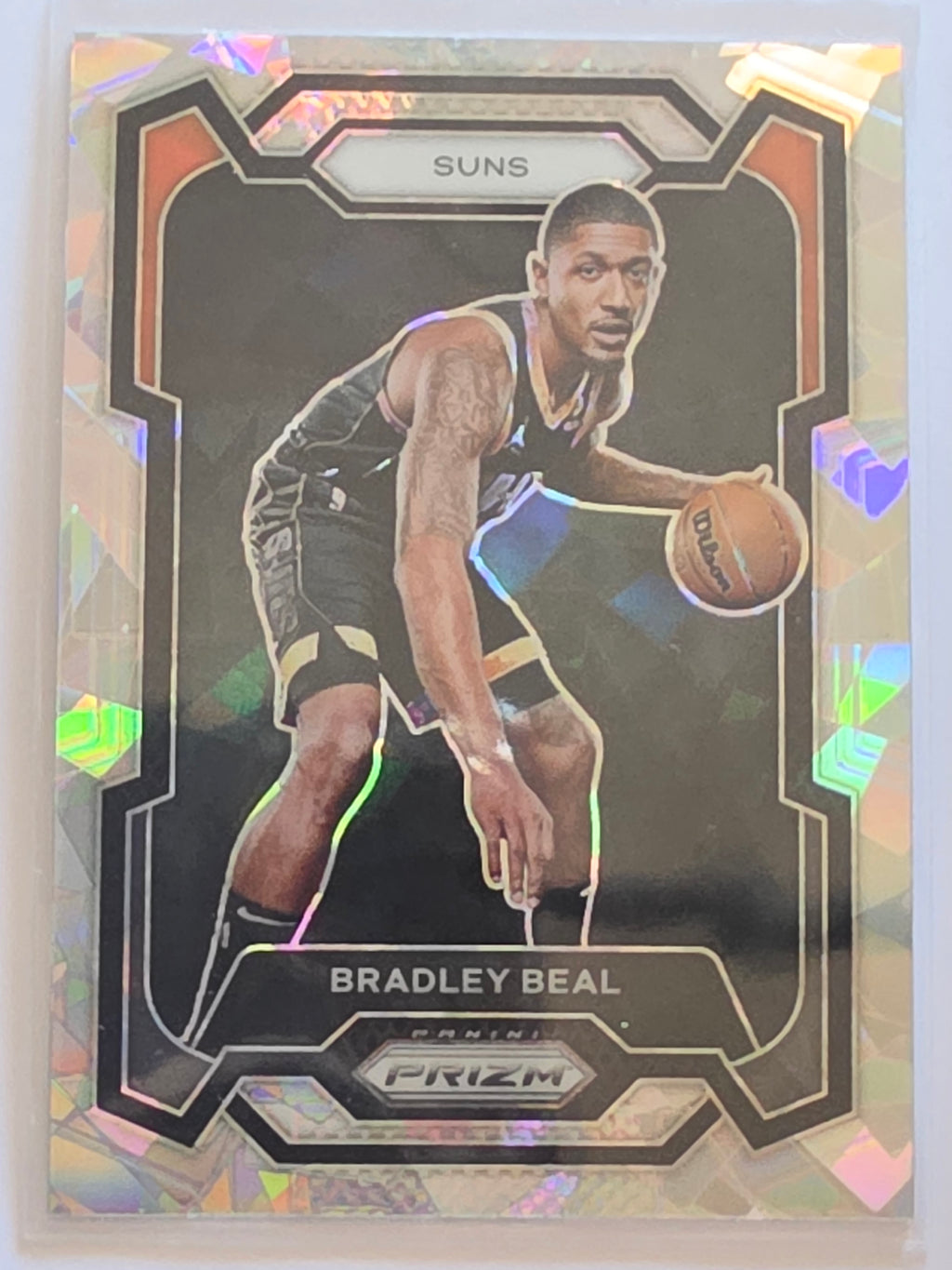 2023-24 Panini Prizm | White Sparkle Prizm Parallel | #64 | Bradley Beal | Phoenix Suns