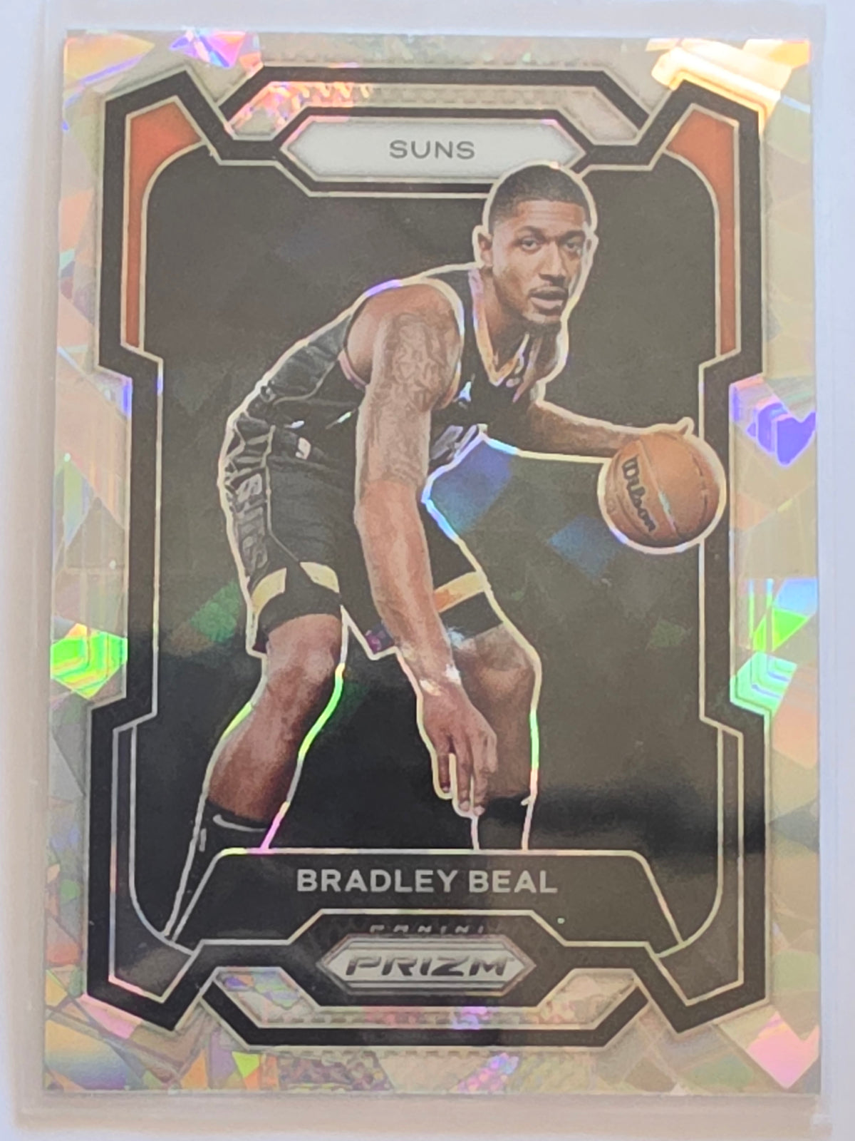 2023-24 Panini Prizm | White Sparkle Prizm Parallel | #64 | Bradley Beal | Phoenix Suns