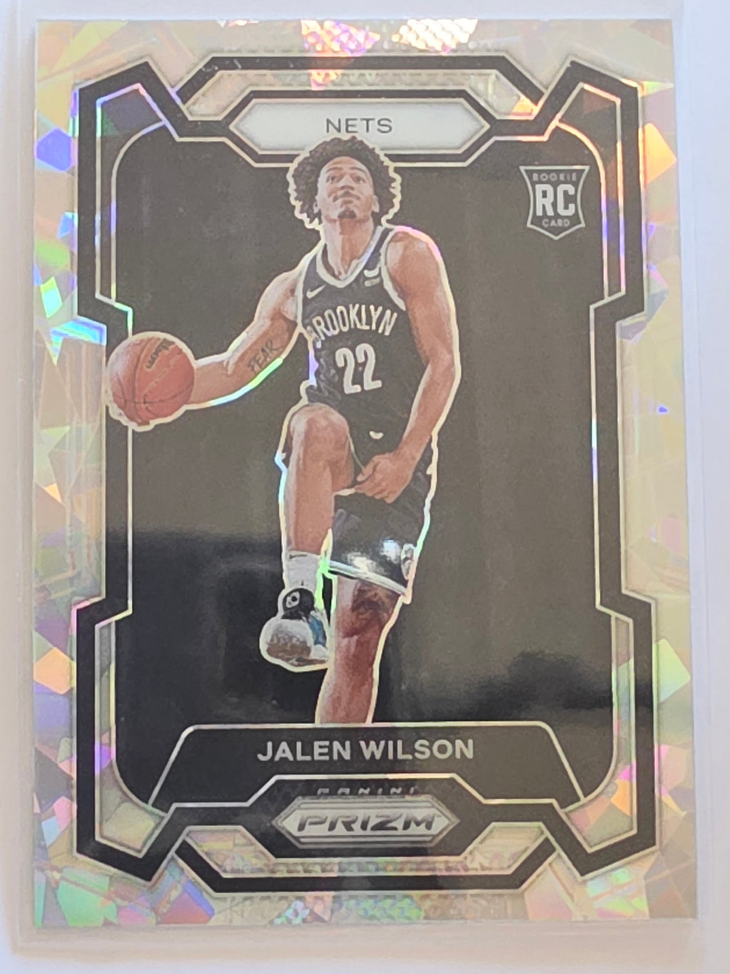 2023-24 Panini Prizm | White Sparkle Prizm Parallel Rookie Card RC | #128 | Jalen Wilson | Brooklyn Nets