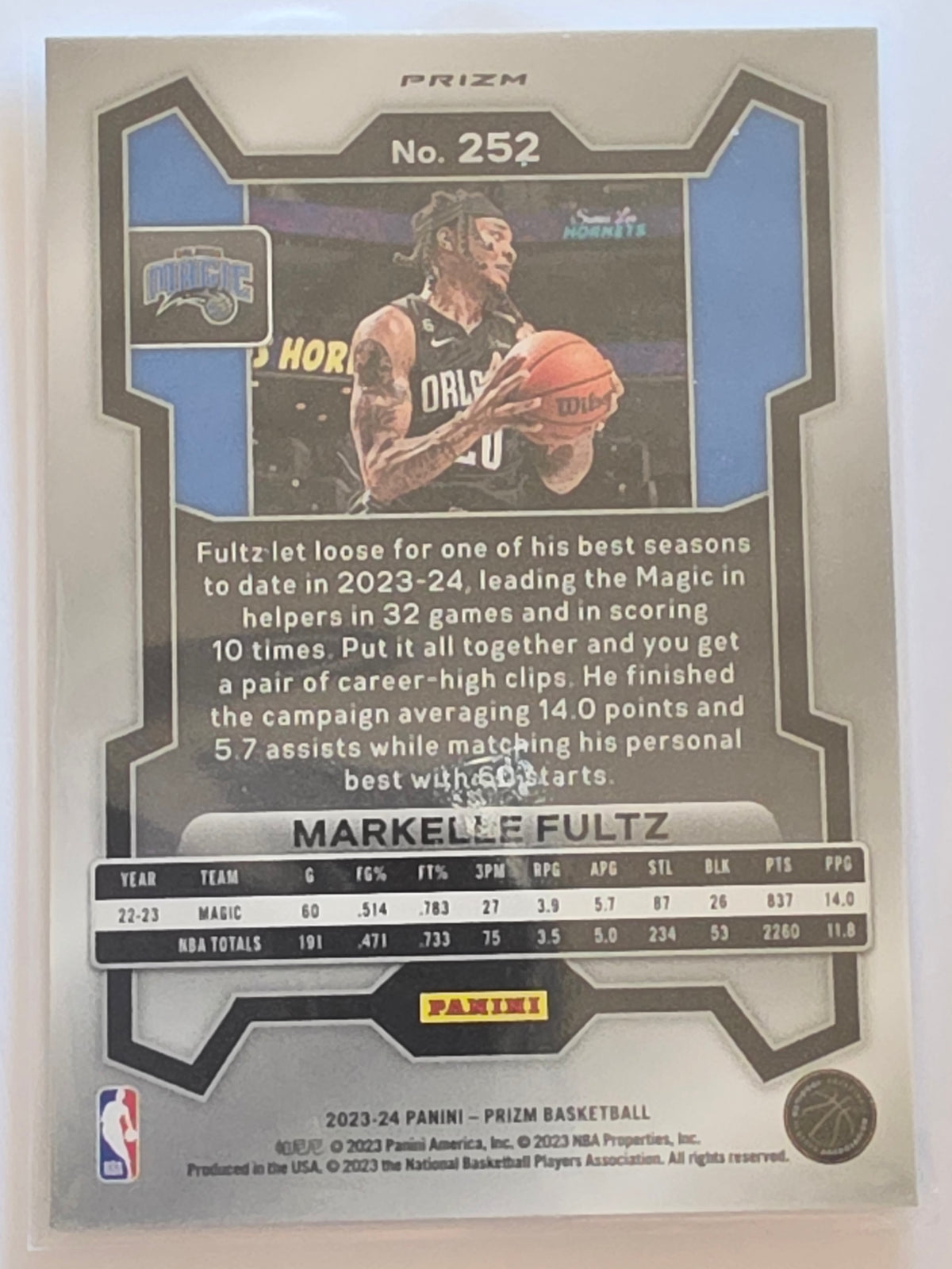 2023-24 Panini Prizm | White Sparkle Prizm Parallel | #252 | Markelle Fultz | Orlando Magic