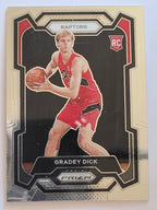 2023-24 Panini Prizm | White Sparkle Prizm Rookie RC | #134 | Gradey Dick | Toronto Raptors