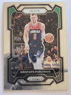 2023-24 Panini Prizm | White Sparkle Prizm Parallel | #8 | Kristaps Porzingis | Boston Celtics