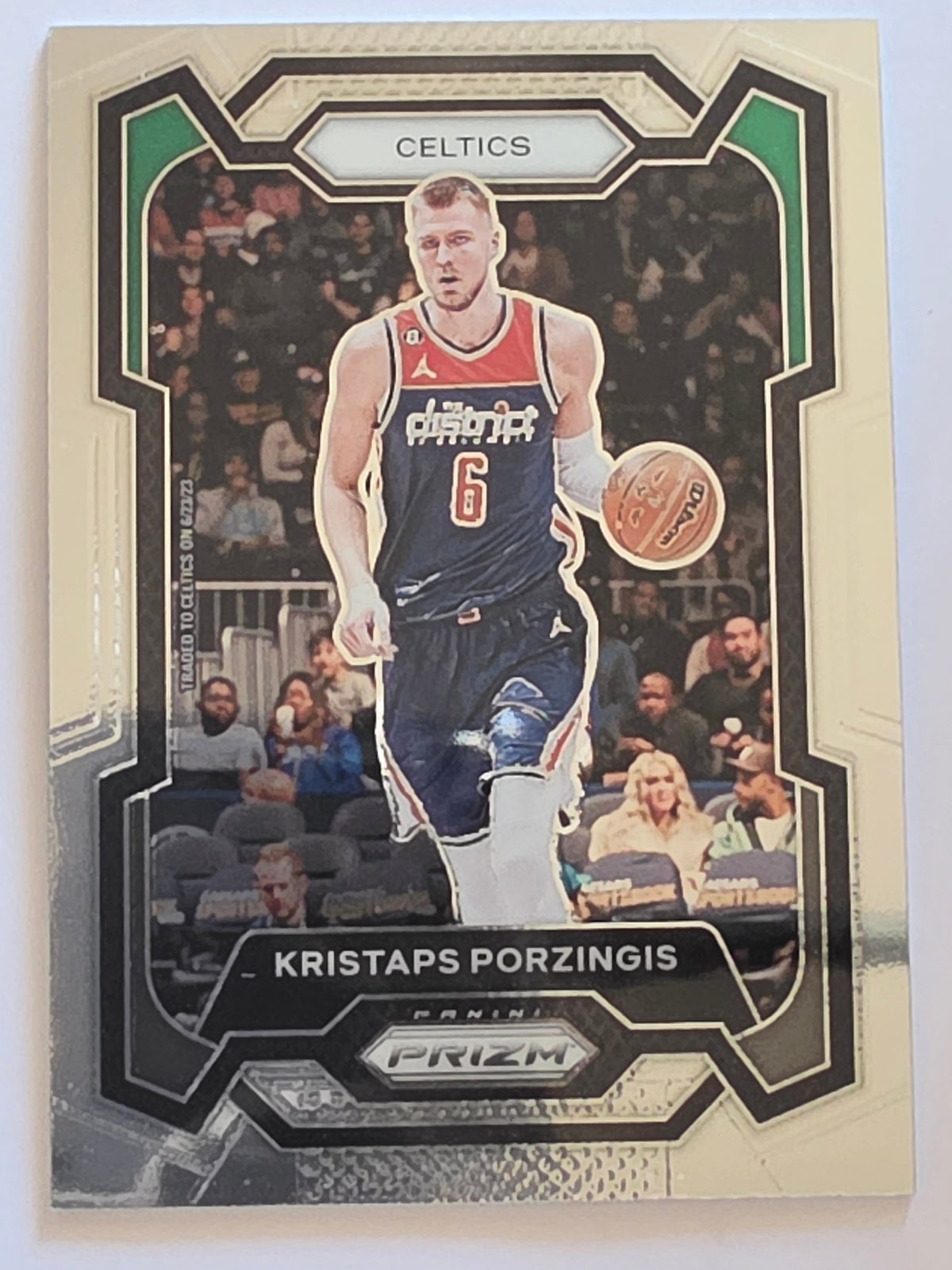2023-24 Panini Prizm | White Sparkle Prizm Parallel | #8 | Kristaps Porzingis | Boston Celtics