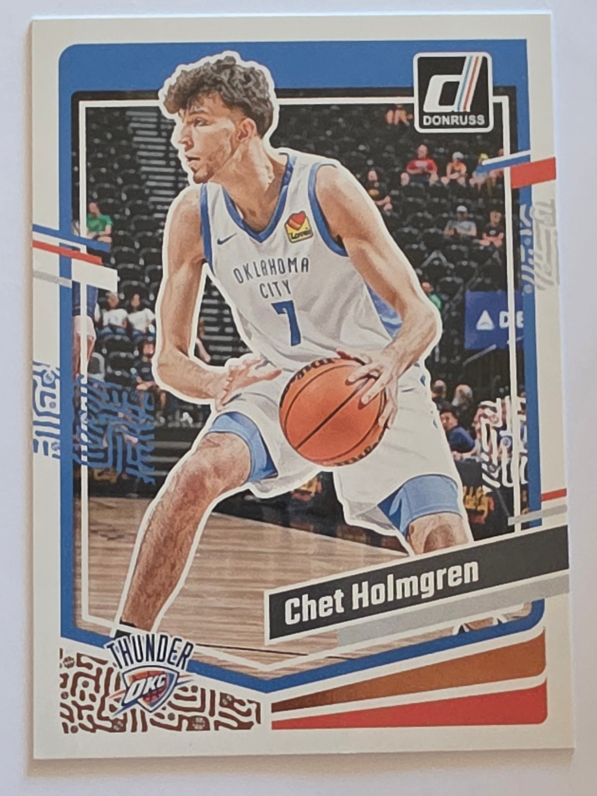 2023-24 Panini Donruss | Blue Laser Parallel | #123 | Chet Holmgren | Oklahoma City Thunder