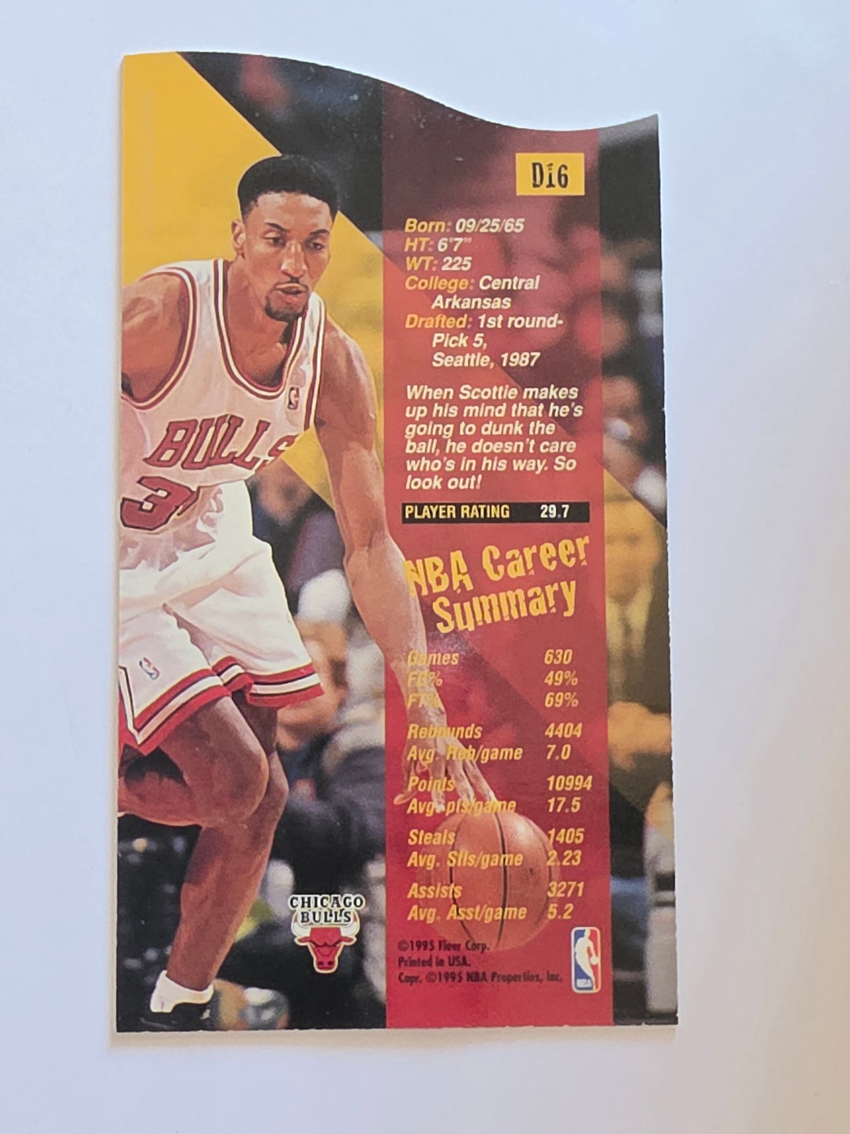 1995-96 Fleer NBA Jam Session | #Di6 | Scottie Pippen | Chicago Bulls