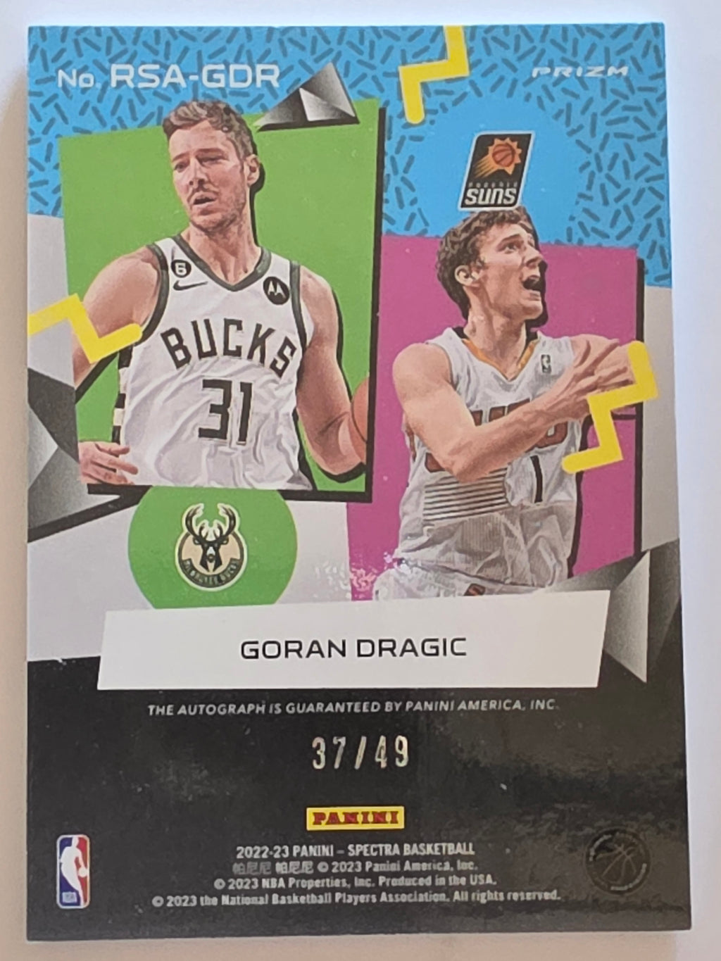 2022-23 Panini Spectra | Retrospect Signatures Autograph /49 | #RSA-GDR | Goran Dragic | Milwaukee Bucks