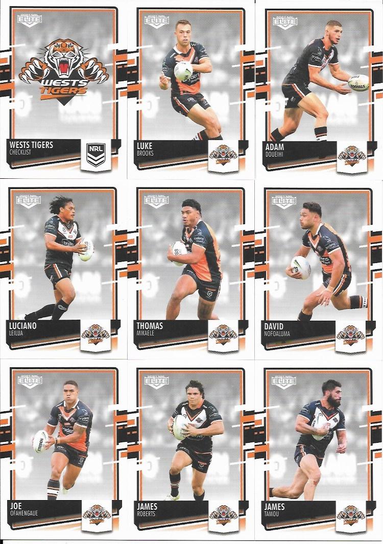 Base Team Set - Wests Tigers - 2021 Elite NRL