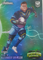 2022 TLA NRL Traders insert series Power Heroes of Gold Coast Titans player Alexander Brimson Card 06/18.