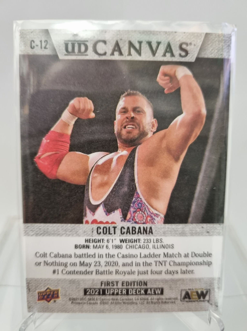 AEW Canvas of Colt Cabana from the Upper Deck 2021 AEW Trading Card Release.