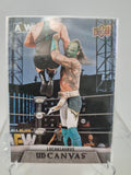 AEW Upper Deck 2021 trading card insert series Canvas featuring Luchasaurus.