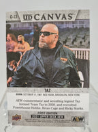 AEW Upper Deck 2021 trading card insert series Canvas featuring Taz.