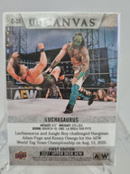 AEW Upper Deck 2021 trading card insert series Canvas featuring Luchasaurus.
