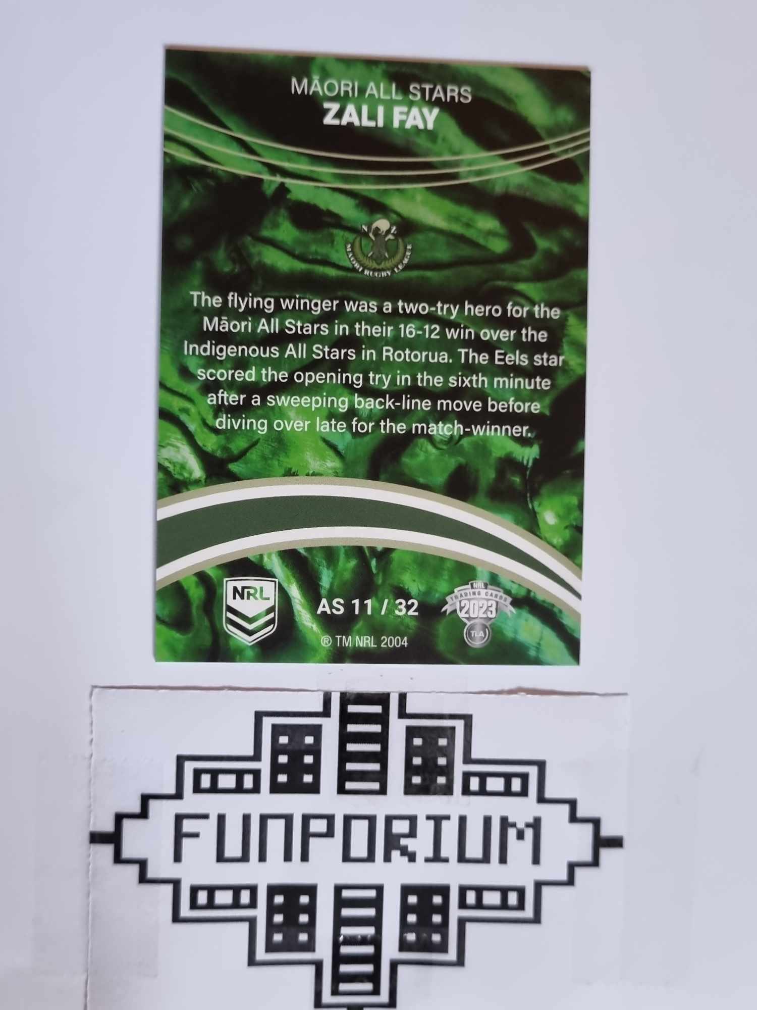 2023 Elite NRL - All Stars - #AS11 - Zali Fay - Maori - NRLW