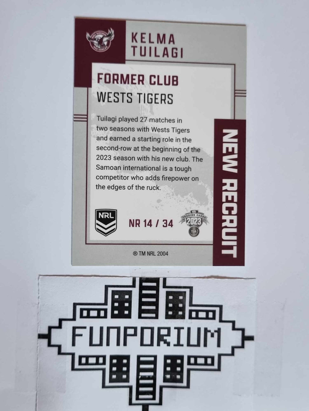 2023 Elite NRL - New Recruits - #NR14 - Kelma Tuilagi - Sea Eagles