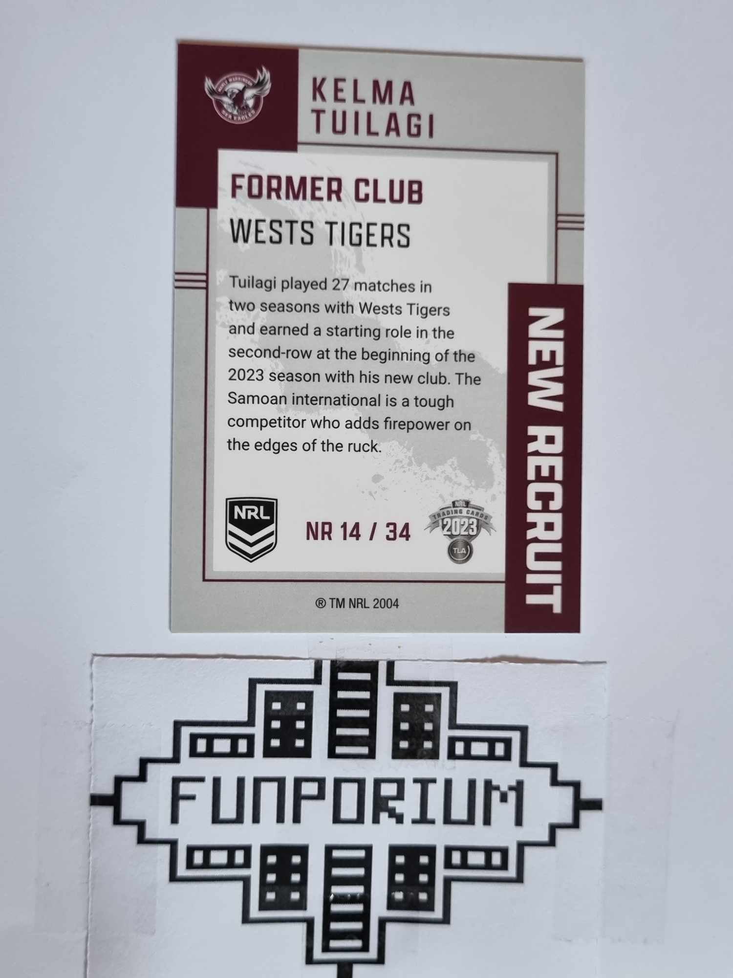 2023 Elite NRL - New Recruits - #NR14 - Kelma Tuilagi - Sea Eagles