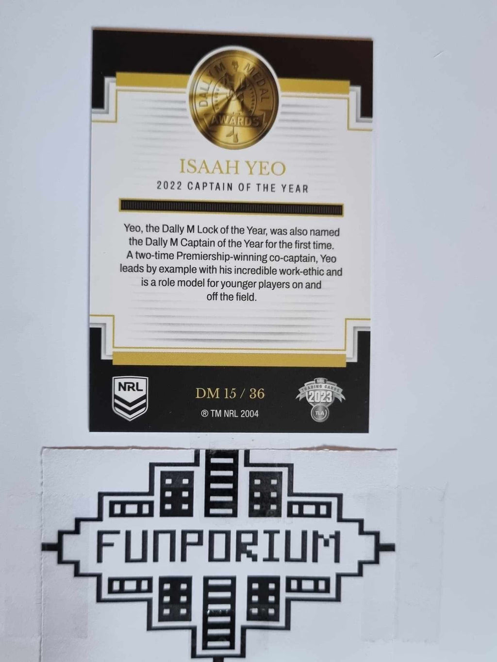 2023 Elite NRL - 2022 Dally M Awards - #DM15 - Isaah Yeo - Panthers