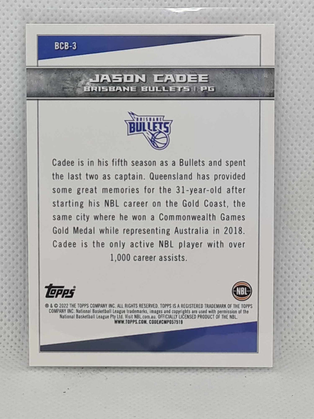 2022-23 Topps NBL - Big City Ballers - #BCB-3 - Jason Cadee - Bullets