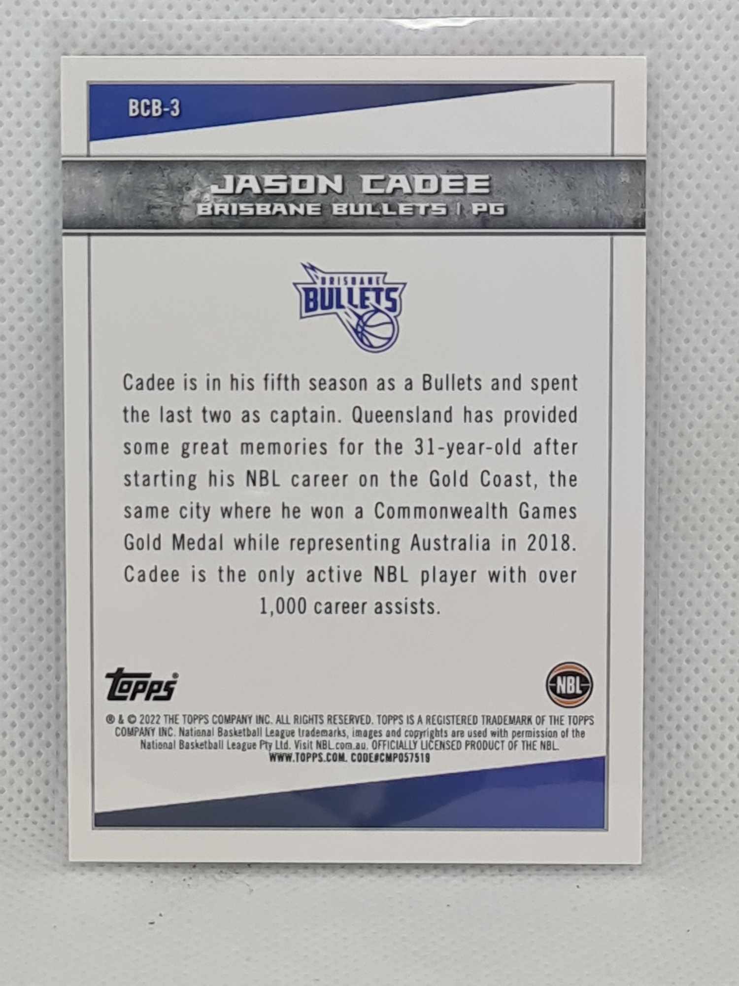 2022-23 Topps NBL - Big City Ballers - #BCB-3 - Jason Cadee - Bullets