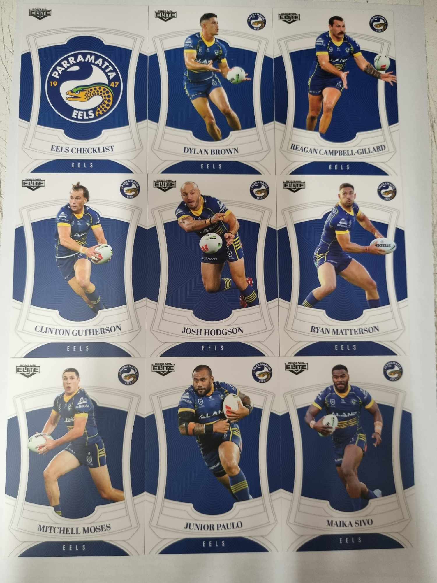 2023 NRL Elite - Base Team Set 9 Cards - Eels
