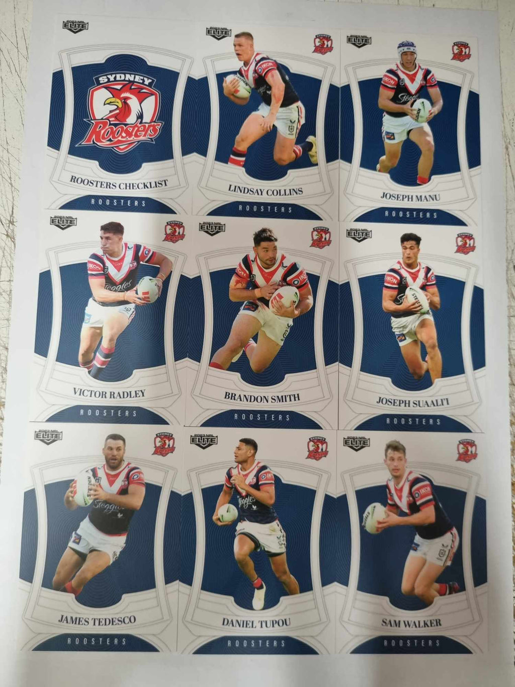 2023 NRL Elite - Base Team Set 9 Cards - Roosters