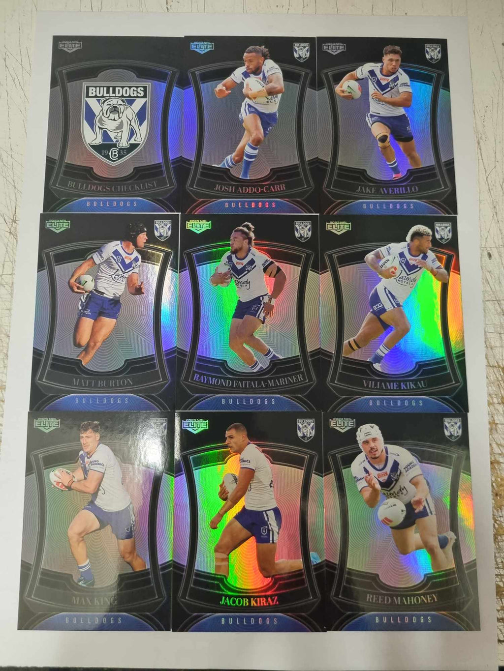 2023 NRL Elite - Pearl Team Set 9 Cards - Bulldogs