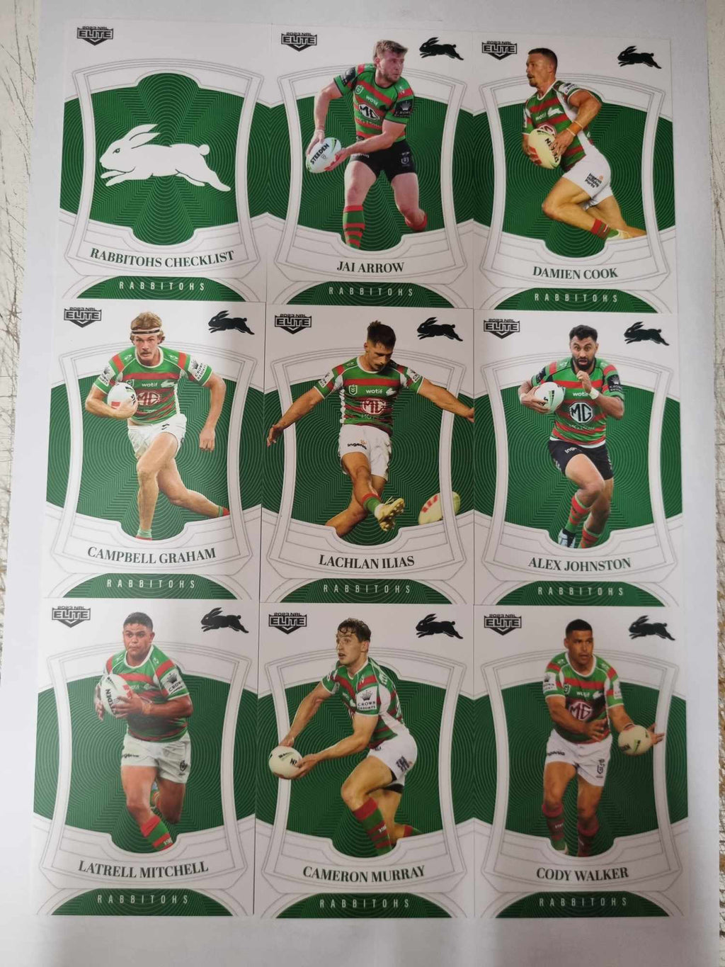 2023 NRL Elite - Base Team Set 9 Cards - Rabbitohs