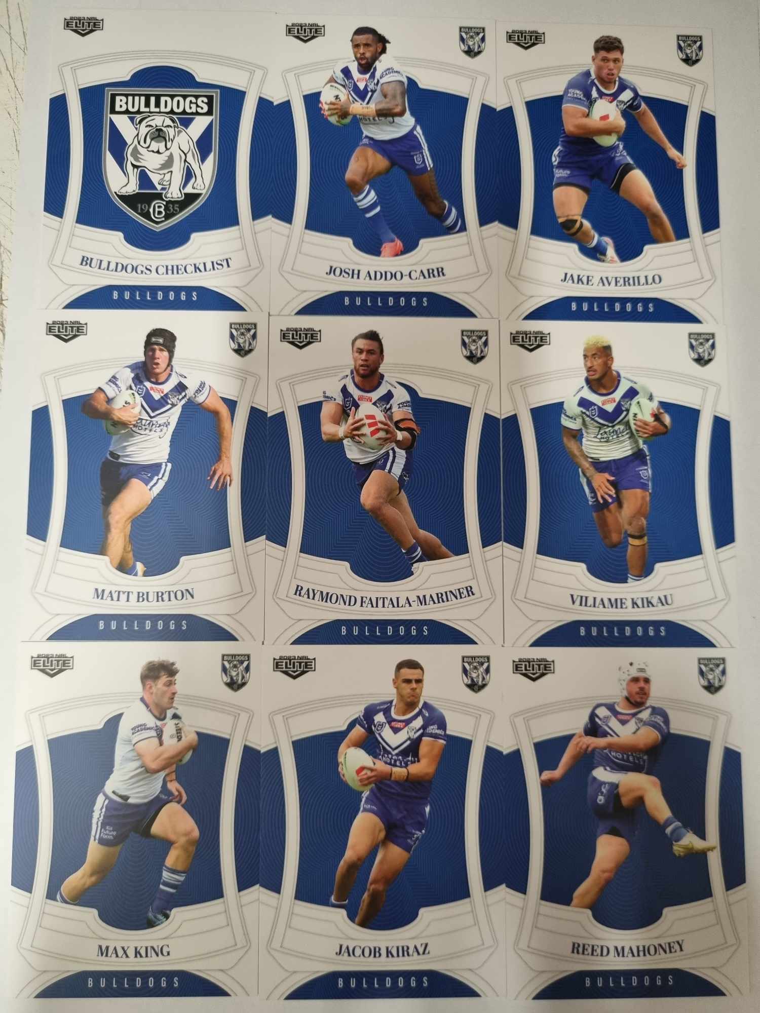 2023 NRL Elite - Base Team Set 9 Cards - Bulldogs