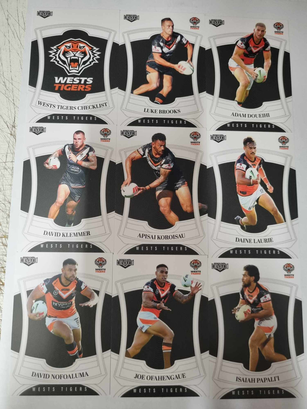 2023 NRL Elite - Base Team Set 9 Cards - Tigers