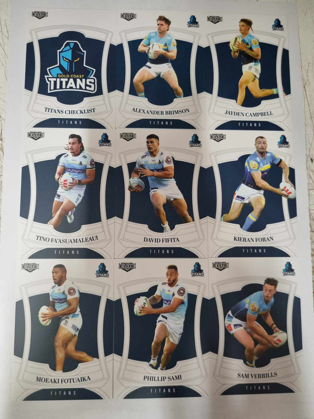 2023 NRL Elite - Base Team Set 9 Cards - Titans