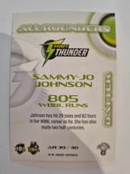 2023 Cricket Australia trading cards. All-Rounders insert series featuring Sammy-Jo Johnson of the Thunder.