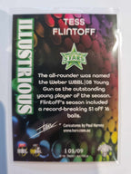 2023 Cricket Australia trading card insert series Illustrious featuring Tess Flintoff of the Stars.
