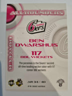 2023 Cricket Australia trading cards. All-Rounders insert series featuring Ben Dwarshuis of the Sixers.