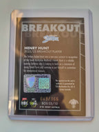 2023 Cricket Australia trading cards. Breakouts Black Signature featuring Henry Hunt of the Adelaide Strikers numbered #049/166.