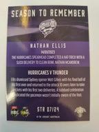 2023 Cricket Australia trading cards. 2022/23 Season to Remember insert series featuring Nathan Ellis of the Hurricanes.