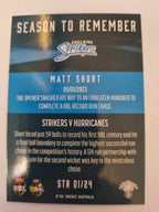 2023 Cricket Australia trading cards. 2022/23 Season to Remember insert series featuring Matt Short of the Strikers.