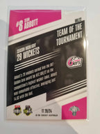 2023 Cricket Australia trading cards. 22/23 Team of the Tournament insert series featuring Sean Abbott of the Sixers.