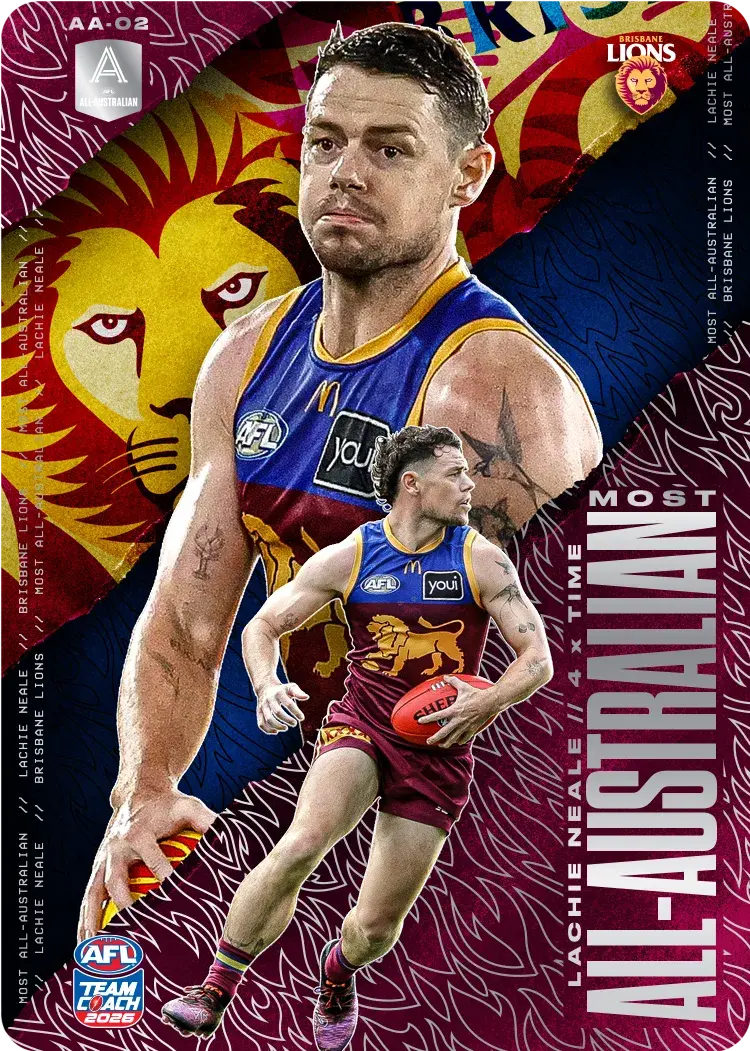 Teamcoach 2026 Most All-Australian Silver AA-02 Lachie Neale - Brisbane Lions
