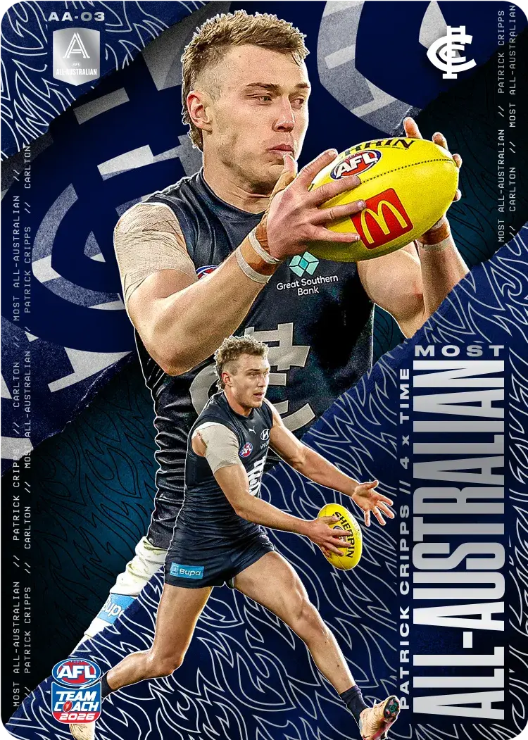 Teamcoach 2026 Most All-Australian Silver AA-03 Patrick Cripps - Carlton Blues