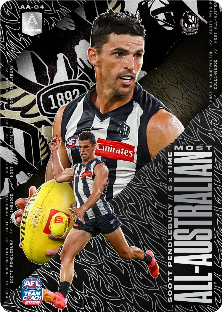 Teamcoach 2026 Most All-Australian Silver AA-04 Scott Pendlebury - Collingwood Magpies