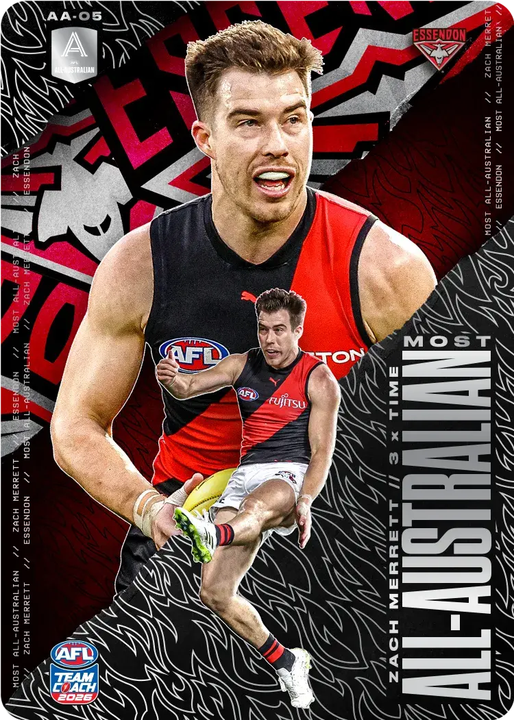 Teamcoach 2026 Most All-Australian Silver AA-05 Zach Merrett - Essendon Bombers
