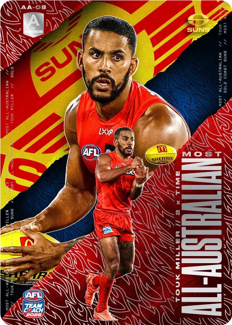Teamcoach 2026 Most All-Australian Silver AA-08 Touk Miller - Gold Coast Suns