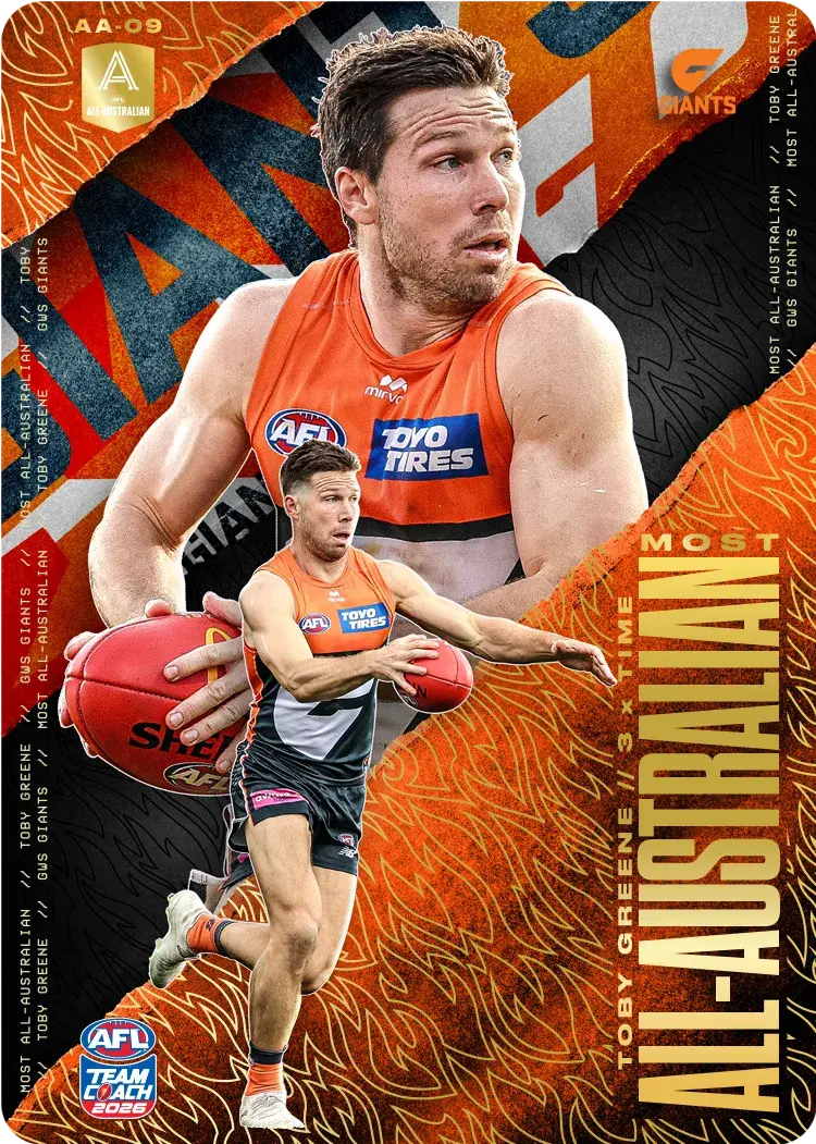 Teamcoach 2026 Most All-Australian Gold AA-09 Toby Greene - GWS Giants