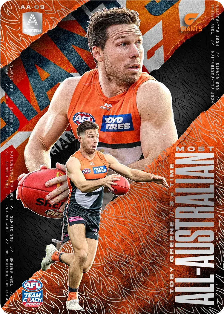 Teamcoach 2026 Most All-Australian Silver AA-09 Toby Greene - GWS Giants
