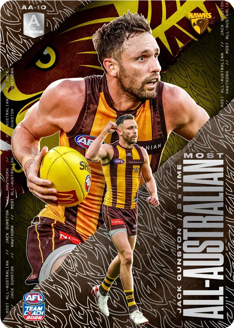 Teamcoach 2026 Most All-Australian Silver AA-10 Jack Gunston - Hawthorn Hawks