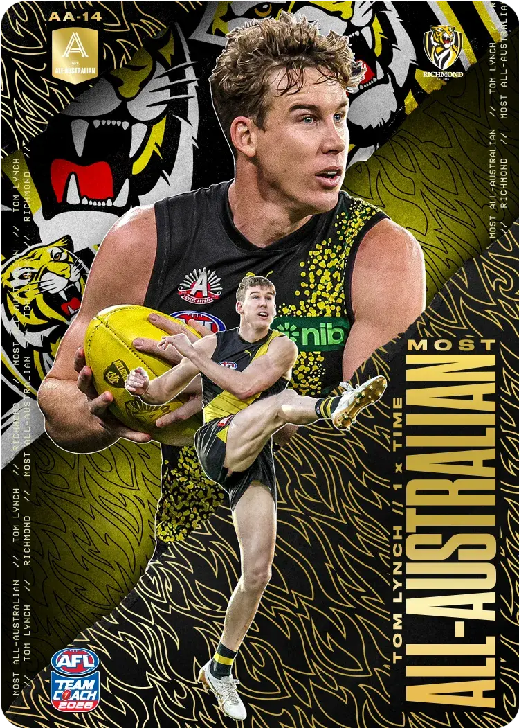 Teamcoach 2026 Most All-Australian Gold AA-14 Tom Lynch - Richmond Tigers