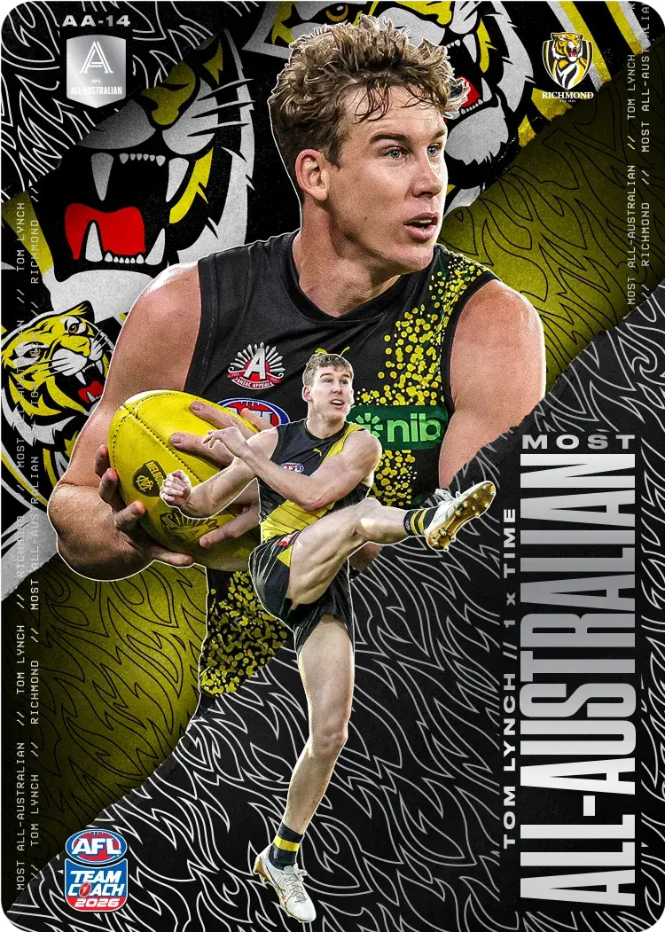 Teamcoach 2026 Most All-Australian Silver AA-14 Tom Lynch - Richmond Tigers