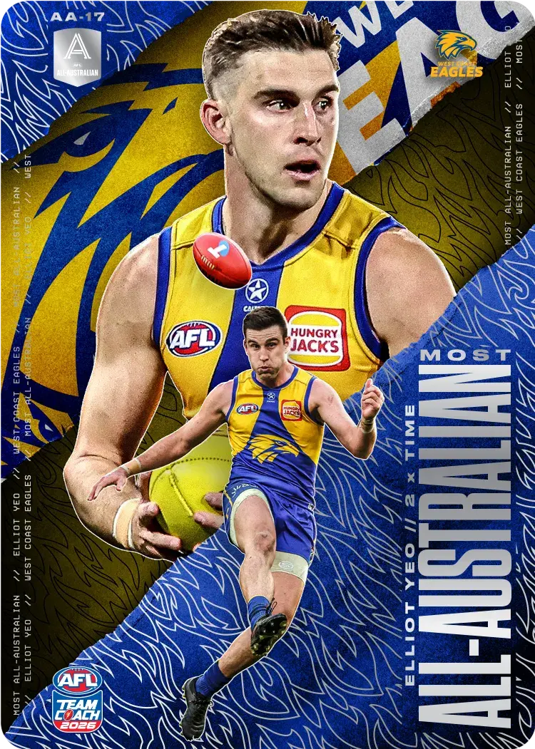 Teamcoach 2026 Most All-Australian Silver AA-17 Elliot Yeo - West Coast Eagles