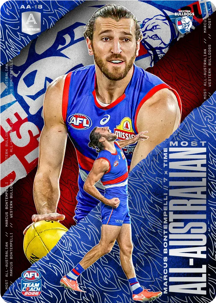 Teamcoach 2026 Most All-Australian Silver AA-18 Marcus Bontempelli - Western Bulldogs