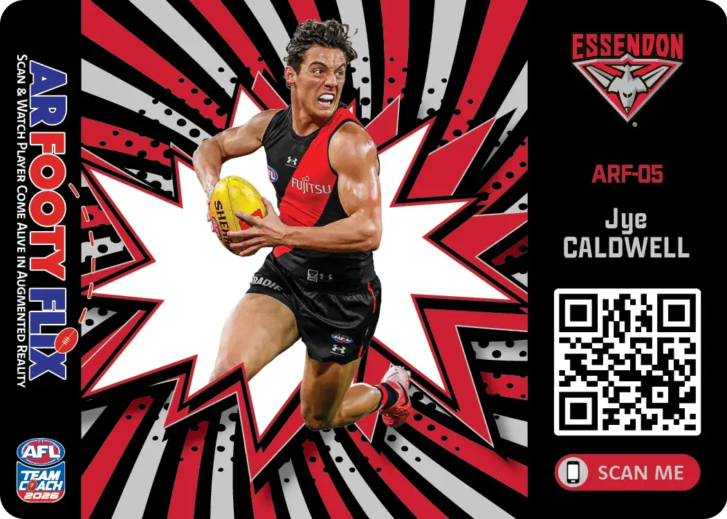 Teamcoach 2026 AR Footy Flix ARF-05 Jye Caldwell - Essendon Bombers