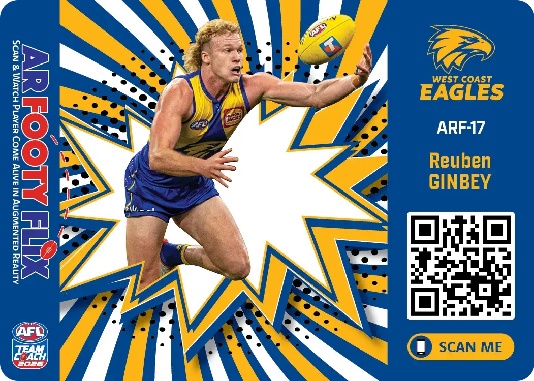 Teamcoach 2026 AR Footy Flix ARF-17 Reuben Ginbey - West Coast Eagles